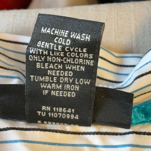 Lane Bryant Blue and White Striped Button Down Shirt - Picture 7 of 7